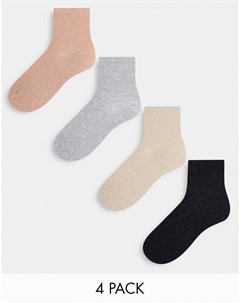 Набор из 4 пар блестящих носков разных цветов в новогодней подарочной упаковке Pieces