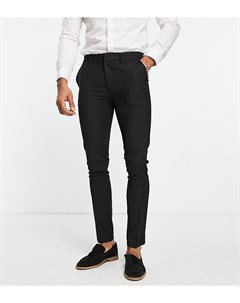 Черные супероблегающие брюки из переработанного материала Topman