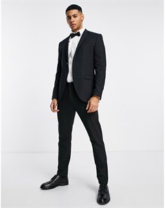 Черный узкий пиджак из эластичного материала с добавлением шерсти Premium Jack & jones