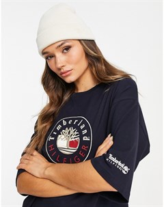 Темно синяя футболка с круглым вырезом и логотипом x Timberland Tommy hilfiger