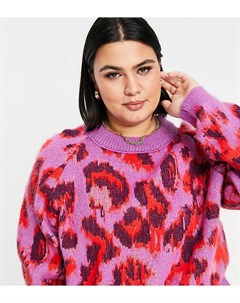 Сиреневый джемпер со звериным узором ASOS DESIGN Curve Asos curve