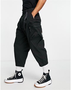 Черные широкие брюки чиносы с карманами карго Fingercroxx