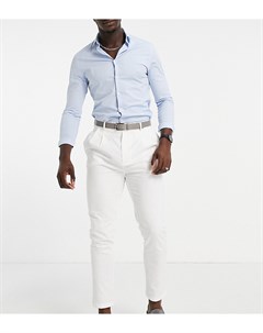 Белые льняные брюки со складками Tall Gianni feraud