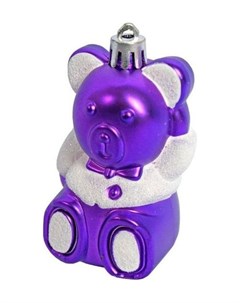 Елочное украшение Мишка фиолетовый 8 5 см Новогодняя сказка