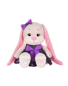 Мягкая игрушка Зайка в Фиолетовом Платьице с Пайетками 20 см Jack&lin