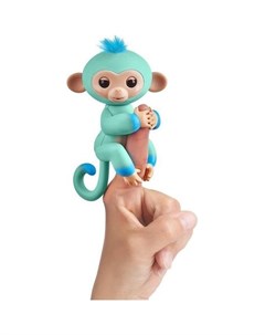 Интерактивная мягкая игрушка Обезьянка Едди 12 см цвет бирюзовый Fingerlings