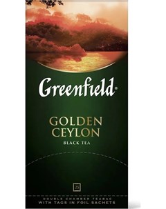 Чай черный Golden Ceylon 25 пакетиков Greenfield