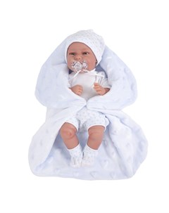 Кукла младенец Antonio Jua Эва на голубом одеяльце 33 см Antonio juan