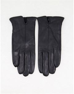 Черные кожаные перчатки Accessorize
