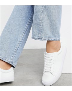 Белые кроссовки для широкой стопы на шнуровке Demi Asos design