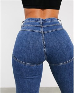 Моделирующие выбеленные зауженные джинсы с завышенной талией Asos design