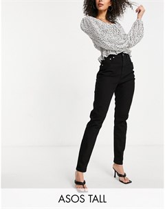 Черные узкие джинсы в винтажном стиле с завышенной талией ASOS DESIGN Tall Asos tall