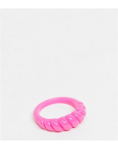 Розовое пластмассовое кольцо с витым дизайном ASOS DESIGN Curve Asos curve