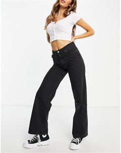 Черные джинсы из органического хлопка с широкими штанинами Yoko Monki