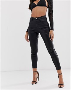 Черные джинсы скинни с завышенной талией ridley Asos design