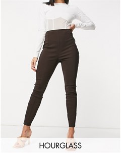 Зауженные брюки с завышенной талией шоколадного цвета Hourglass Asos design
