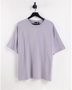 Плотная oversized футболка выбеленного фиолетового цвета Asos design