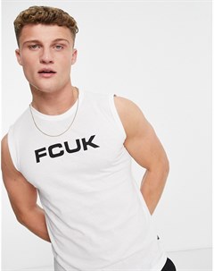 Белая футболка без рукавов FCUK French connection