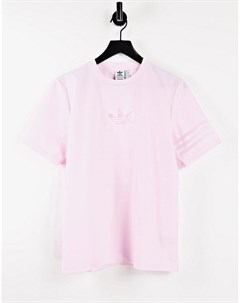 Футболка в стиле oversized прозрачного розового цвета с логотипом и сетчатыми полосками Bellista Adidas originals