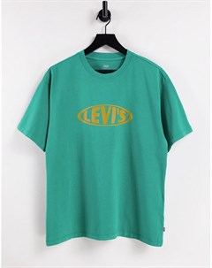 Зеленая футболка в винтажном стиле с ретро принтом логотипа Levi's®