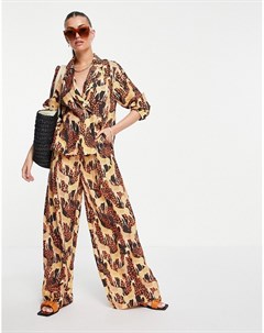 Широкие брюки с принтом жирафов от комплекта & other stories