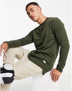 Лонгслив из органического хлопка цвета хаки Essentials Jack & jones