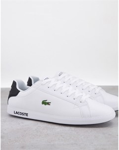 Белые с черной отделкой кроссовки Graduate Lacoste