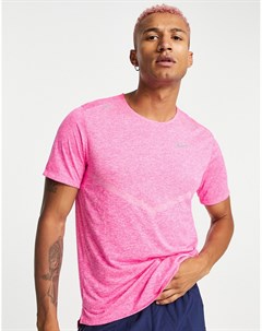 Ярко розовая меланжевая футболка Dri FIT Rise Nike running