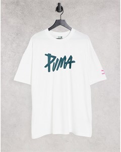 Белая футболка свободного кроя Skate Puma
