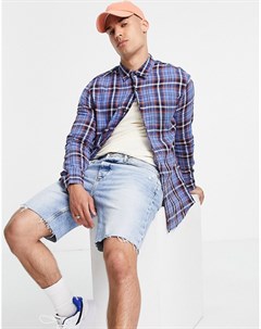 Фиолетовая рубашка в клетку Topman