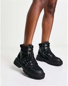Черные походные ботинки из парусины Acorn Asos design