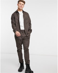 Темно серые суженные строгие брюки от комплекта Asos design