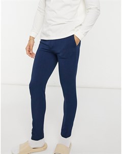 Темно синие супероблегающие строгие брюки Asos design