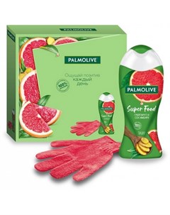 Набор Super Food Гель для душа Грейпфрут и сок имбиря 250 мл перчатка Palmolive
