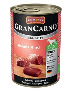 Влажный корм для собак GranCarno Sensitiv для чувствительных собак говядина 0 4 кг Animonda