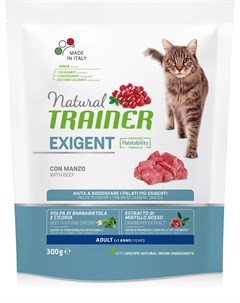 Сухой корм Natural Exigent Cat для привередливых кошек 300 г Говядина Trainer