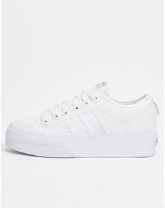 Белые кроссовки на платформе Nizza Adidas originals