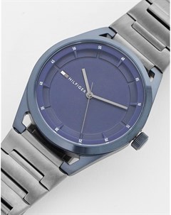 Темно синие часы с серебристым металлическим браслетом Collin Tommy hilfiger