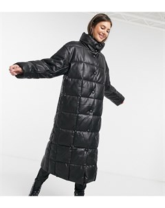 Черное длинное стеганое пальто ASOS DESIGN Tall Asos tall