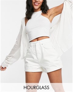 Белые свободные шорты в винтажном стиле с завышенной талией Hourglass Asos design