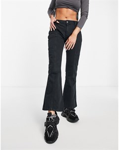 Черные расклешенные брюки в утилитарном стиле с заниженной талией Asos design