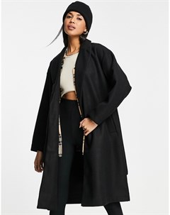 Черное классическое пальто с запахом Vero moda