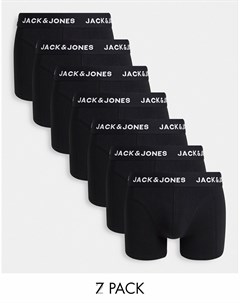 Набор из 7 черных боксеров брифов Jack & jones