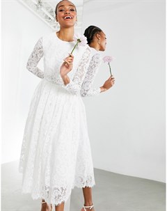 Кружевное свадебное платье миди с укороченным топом Kate Asos edition