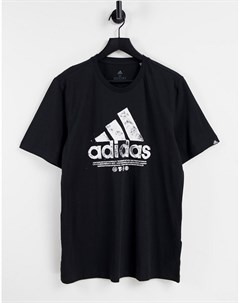 Черная футболка с принтом adidas Adidas performance