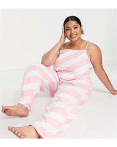 Пижамный комплект из майки и брюк в карамельную полоску Wednesday's girl curve