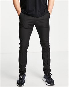 Черные зауженные брюки из переработанного материала Topman