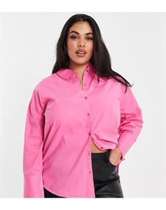 Розовая oversized рубашка Vero moda curve