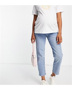 Выбеленные эластичные джинсы с посадкой над животом в винтажном стиле Cotton:on maternity