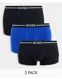Набор из 3 боксеров брифов из органического хлопка черного и синего цветов BOSS Boss bodywear